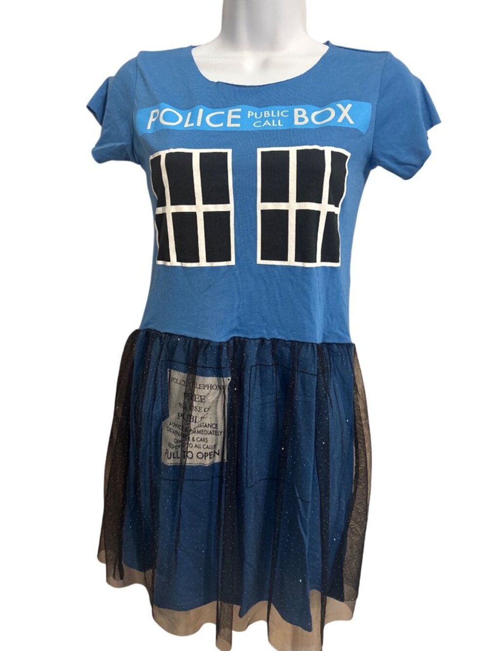 Doctor Who Tardis Women's Ballerina Dress Costume Small Halloween Cosplay